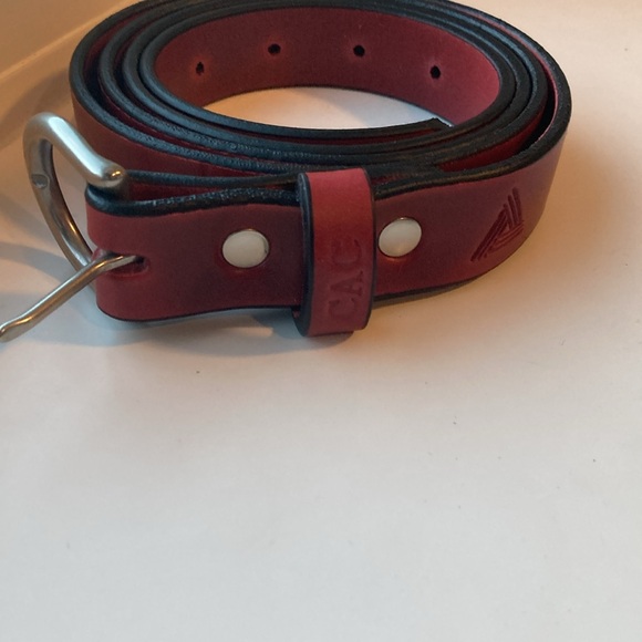 Red Blue Delta leather belt - Picture 2 of 5